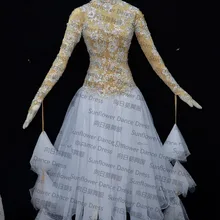 Вальс платье для танцев Танго бальных танцев платье, девушки/женское для современных танцев/костюм для выступлений/Одежда, бальное платье, белое платье