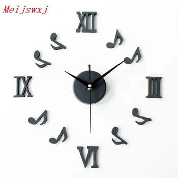 

New Meijswxj Saat DIY Wall Clock Reloj Relogio de parede Clock Duvar Saati Horloge Murale Self adhesive wall clocks Modern watch