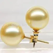 Brincos Ohrringe телефон оптом серьги ювелирные изделия очаровательные! 10 мм Южно-золотые жемчужные серьги-ракушки GP