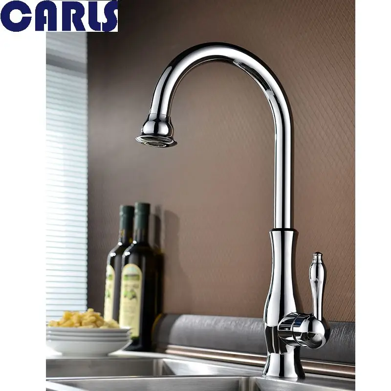 

CARLS Kitchen Sink New Kitchen Faucet Deck Mounted Chrome Polished Basin Faucet Hot Cold Water Swivel Mixer Tap Kitchen Tap