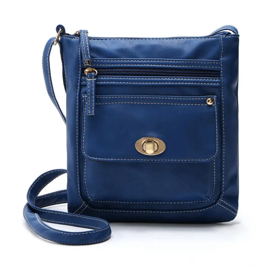 MOLAVE сумка женская твердые сумки для девочек молния женская кожаная сумка через плечо сумка-мессенджер Jul19PY - Цвет: Синий