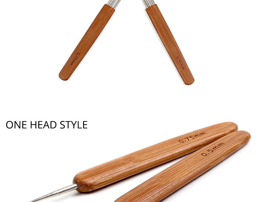 AliLeader крючком Крючки для игл для дредлока плетение волос изготовление бамбуковой ручкой с одной двойной тройной головкой из нержавеющей стали 1 шт