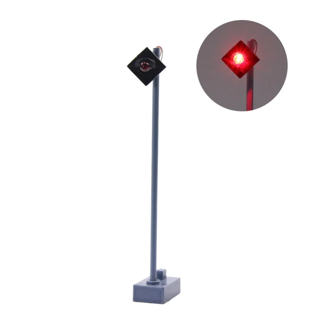 5 шт. модель железнодорожного блока сигналы Красный HO или OO Масштаб 7,5 см 6 в LYL051 Светильник лампы Модель Строительный комплект Поворот singal светильник