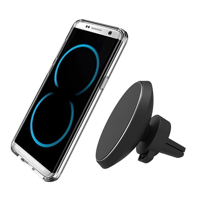 Magnetic QI Wireless Car Charger Mount Flexible Rotation Magnetic Air Vent Magnet Car Charge Holder Stand for Samsung Galaxy