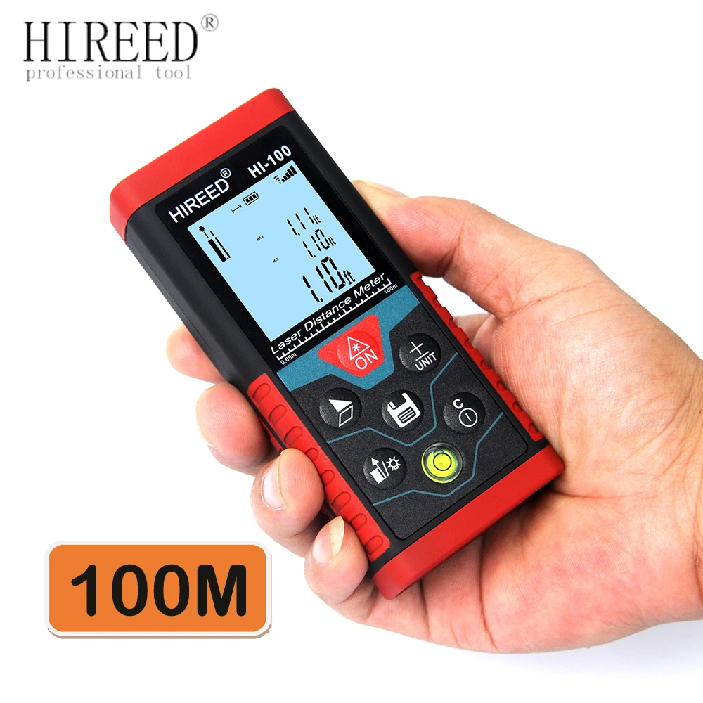 DTAPE DT100 Portable Handle Digital Measure Tool Rang Laser Distance Meter 100m 
