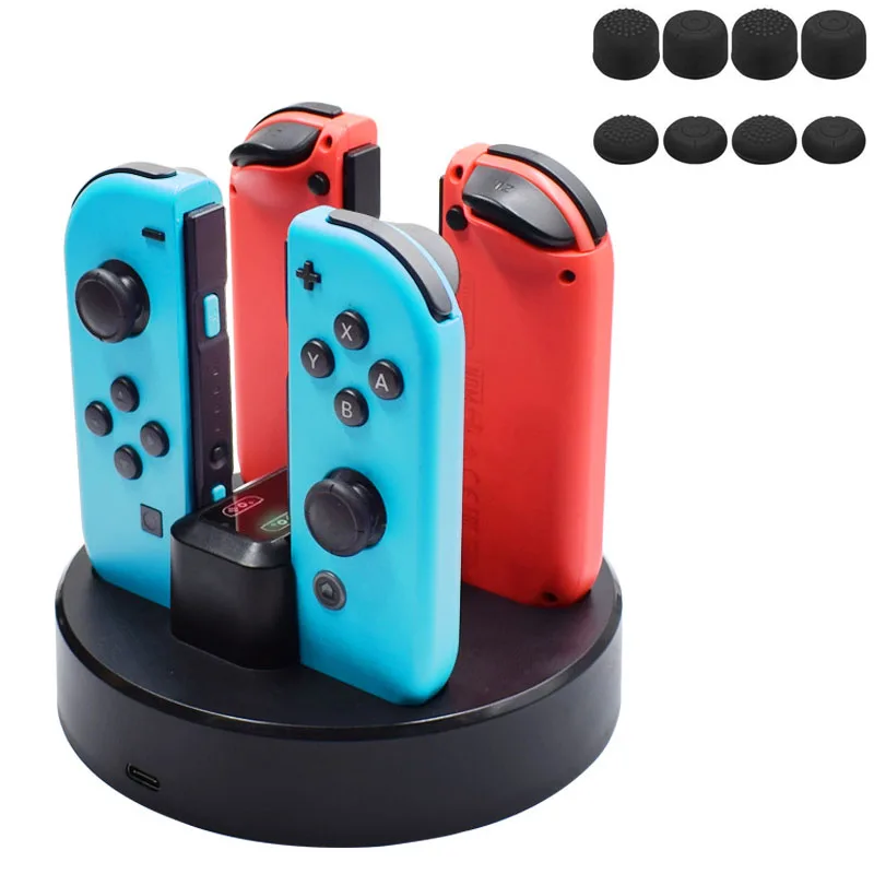 

Nintend Switch Round Charging Dock Station Stand 4 in 1 Charger For Nintendo Switch Joy-con Controllers W/ LED Charge Indicator
