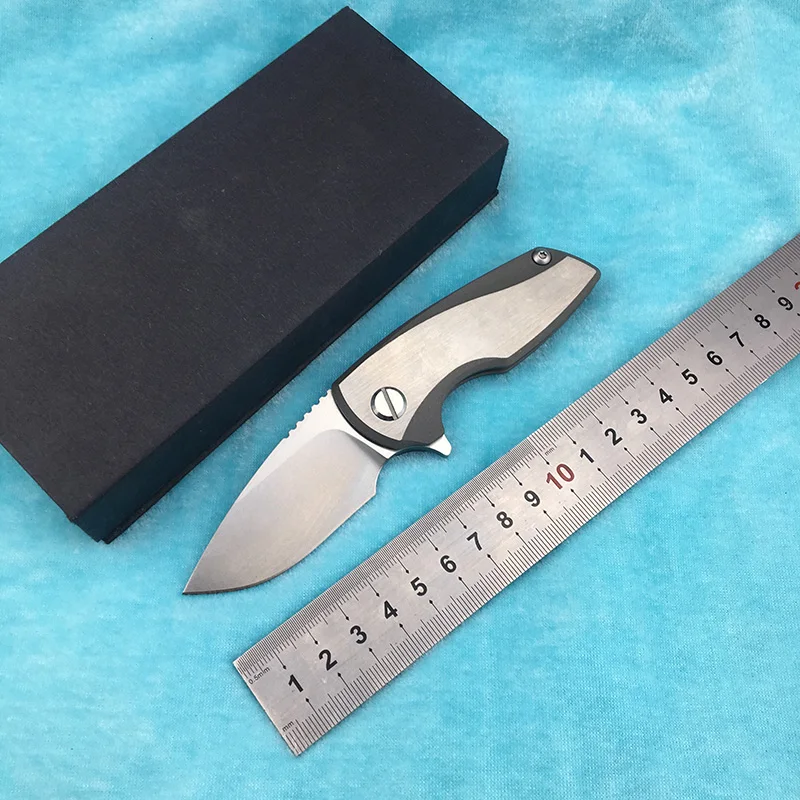 

LEMIFSHEFlipperD2 blade folding knife TC4 titanium alloy handle outdoor camping fruit knife EDC tool