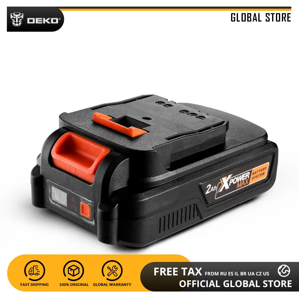 DEKO 20V MAX 2000/4000mAh комплект литий-ионный батарей для GBD20DU2/GBD20DU3 Аккумуляторная дрель/отвертка