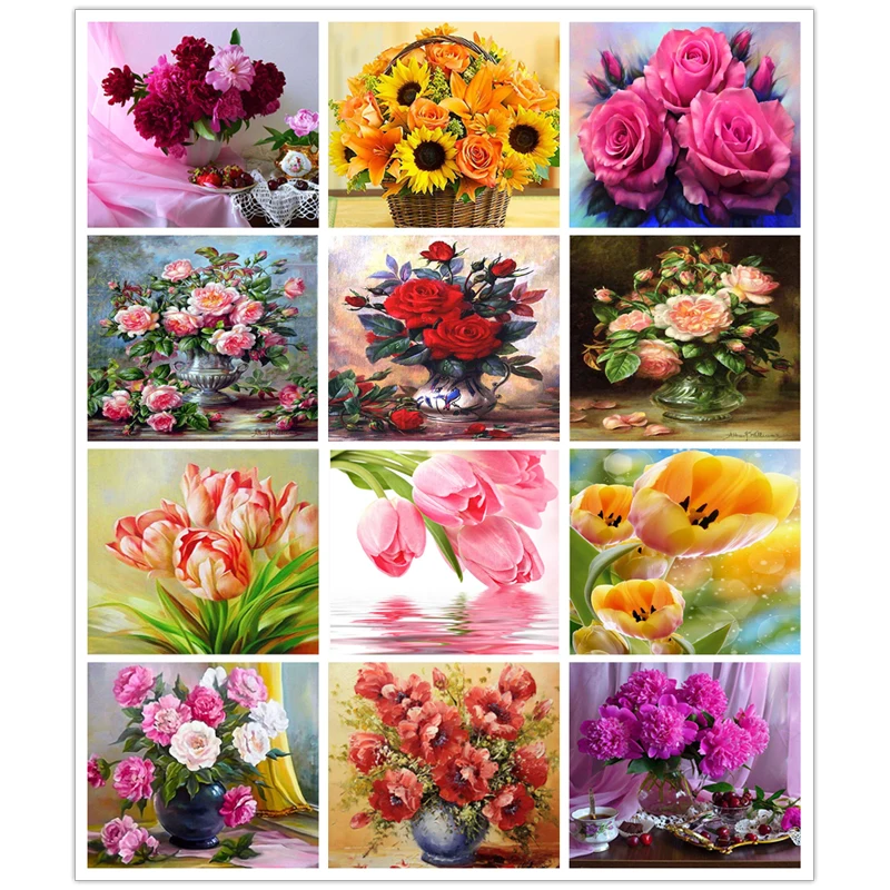 

5d diamond painting,mosaic,flowers,cross stitch,complet,embroidery,diamond painting full square NEW TOOL
