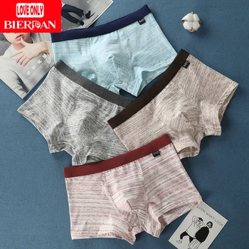 

BIERDAN Underpants Brand Boxershorts Clothing Pouch Male Panties Cuecas Homme Cotton Boxers Sheath Bag Shorts Mens XXXL XXL