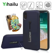 

Yihailu Phone Cases for iPhone XS MAX PC+TPU 2in1 Cover Case with Kickstand Finger Ring Shell for iPhone X XS XR Caso Anti-knock