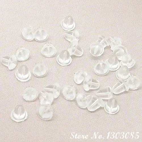 Free Shipping 1000pcs Transparent Rubber Earring Backing for Earrings 4x4mm/fashion accessory