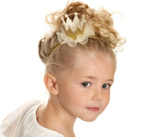 Вечерние головные уборы для маленьких девочек; повязка на голову с короной; Стильная шапка принцессы с бантом; аксессуары для волос для маленьких девочек; эластичная повязка на голову с бантом