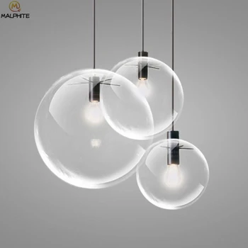 

Nordic Glass Ball Pendant Lamp Modern Simple Living Room Cafe Hanging Pendant Lights Luminaria Industrial Decor Luminaire