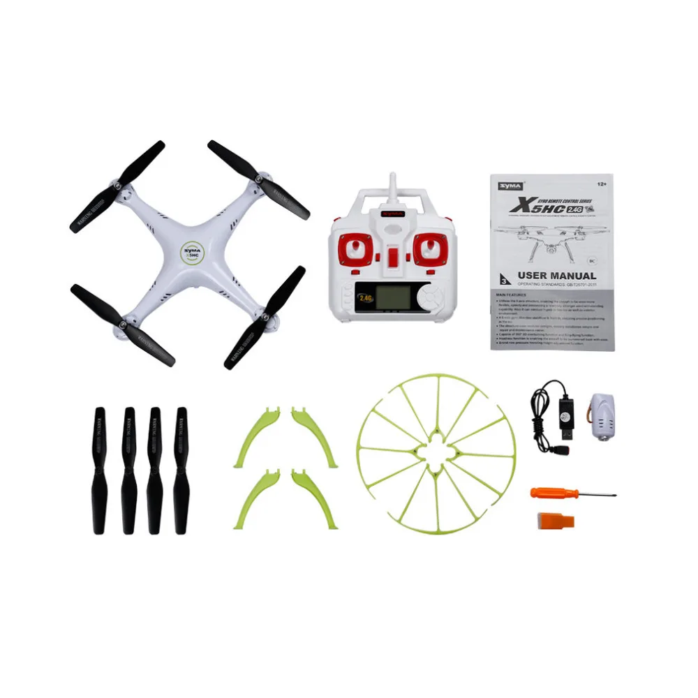 

High quality White 4Ch Pressure Hovering Remote Control 6 Alxes Flyingcopter for Syma X5HC