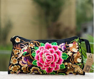 Национальная Этническая винтажная сумка с вышивкой, сумка-мессенджер на одно плечо, женская маленькая сумочка-клатч ручной работы Hmong - Цвет: 4