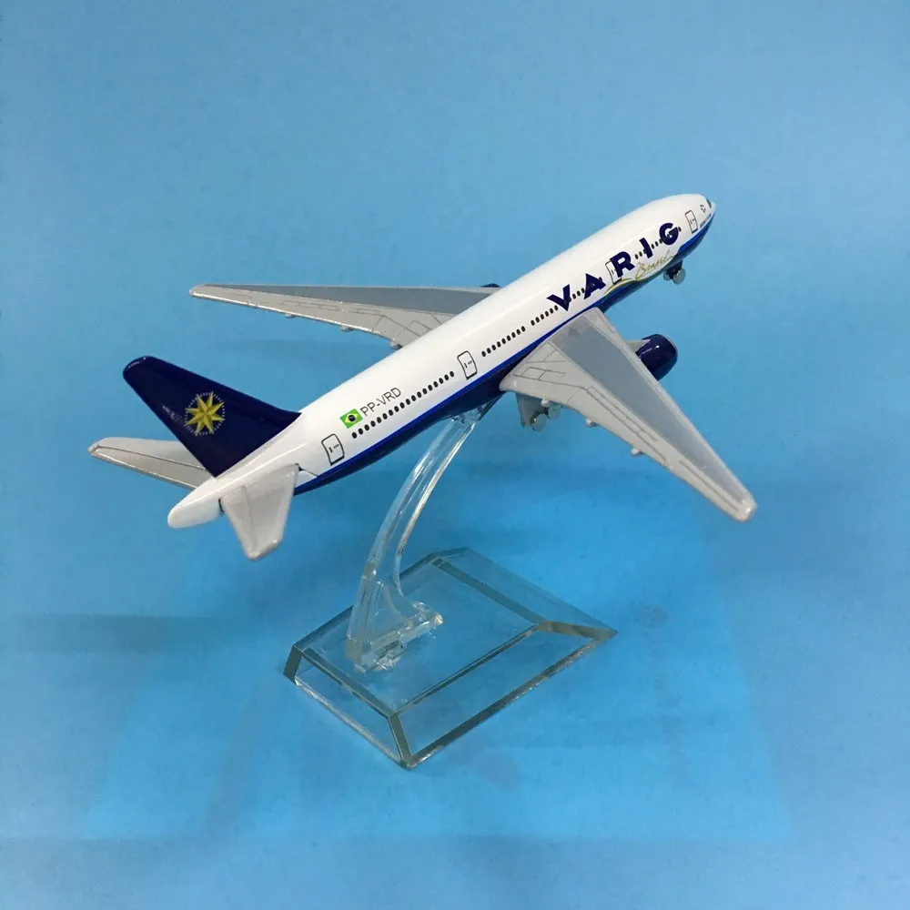 JASON TUTU Aircraft Model Diecast Metal 1:400 16cm Plane Model Airplane Model Brazil VARIG Airlines Boeing B777 Airplanes Model