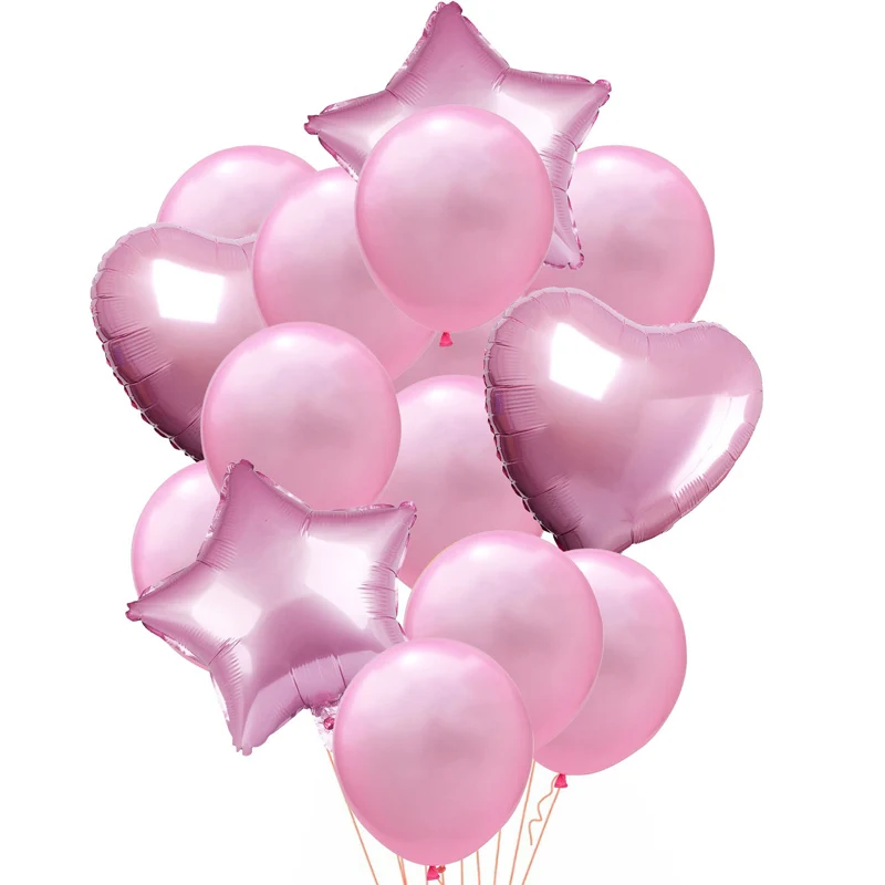 Leeiu 14 шт Смешанные воздушные шары для украшения дня рождения ребенка для душа ясное конфетти баллон сердце гелиевые фольги воздушные шары для свадьбы вечеринки поставка