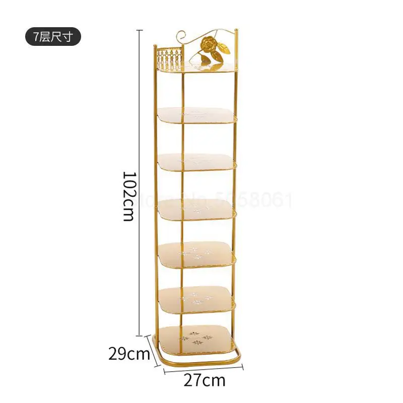 Золотая полка для обуви в скандинавском стиле, пылезащитный металлический многослойный компактный простой домашний экономичный шкаф для обуви - Цвет: ml3