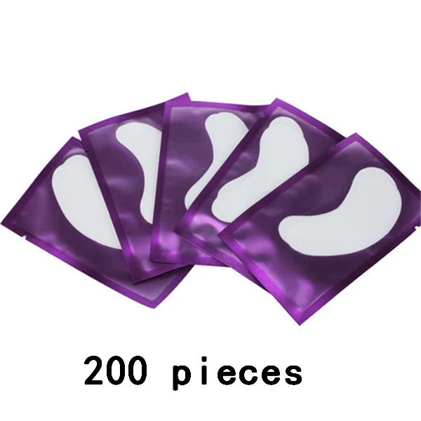 100 штук кругов под глазами наращивание ресниц гель набор заплат безворсовой глаз расширений маски натуральный гидрогель, ненатуральные искусственные материалы Красота инструмент - Цвет: 200 purple