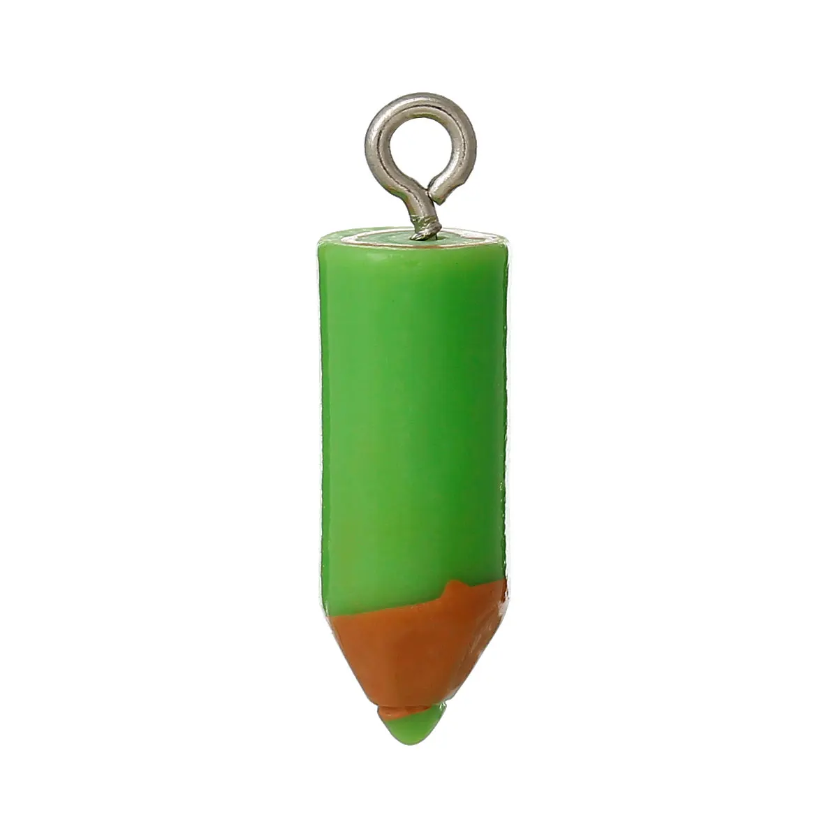 

Resin Charm Pendants Pencil Green 22mm( 7/8") x 7mm( 2/8"), 2 PCs new