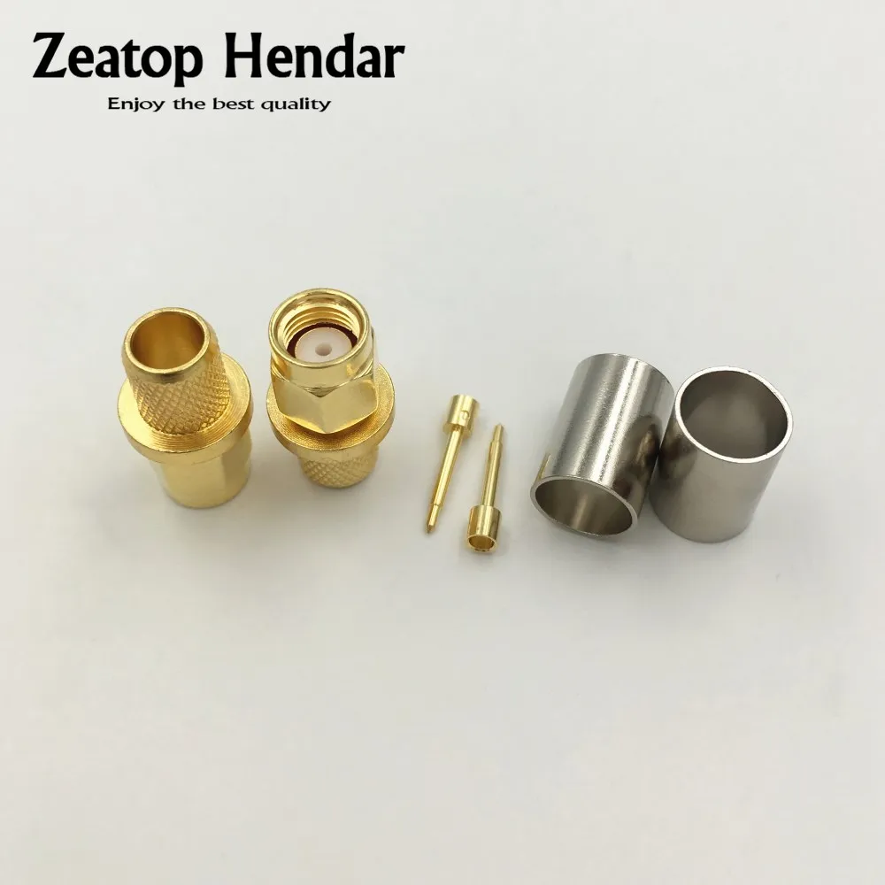 

10Pcs Brass SMA Male Plug RF Coax Jack Crimp for RG5 RG6 5D-FB H155 LMR300 Cable Straight Connector
