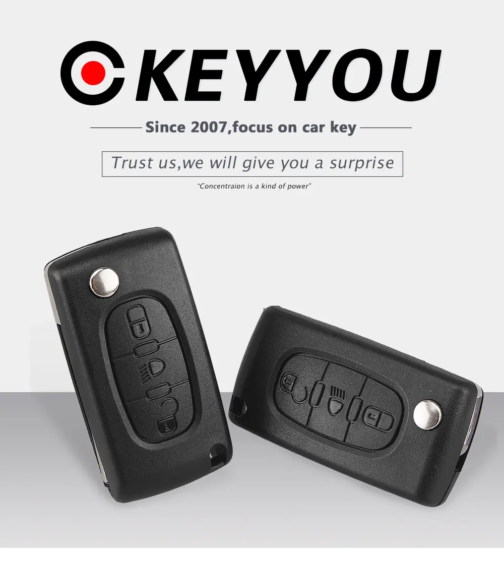 KEYYOU для Citroen C1 C2 C3 C4 C5 C6 C8 3 кнопки флип чехол для дистанционного ключа от машины чехол оболочка Fob VA2 HU83 лезвие CE0523 CE0536