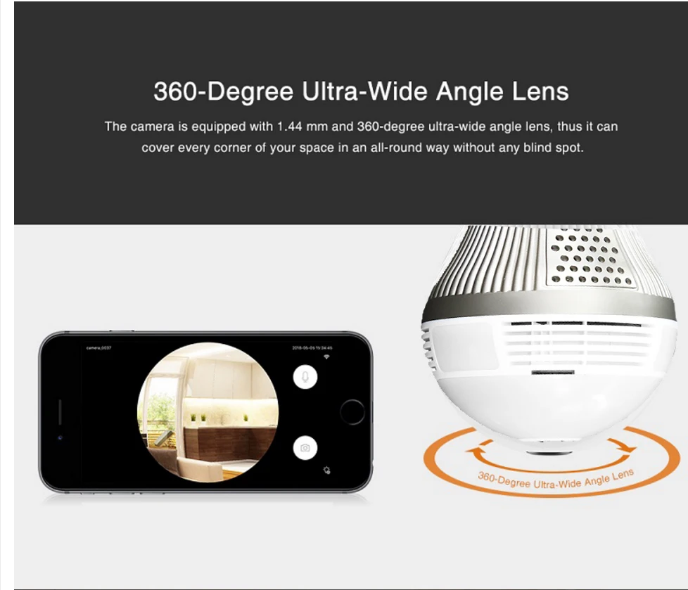 360 градусов Панорама wifi-глазок для двери с монитором IP лампочка наблюдения камера видеонаблюдения Датчик движения ночного видения 960 P для iPhone Android