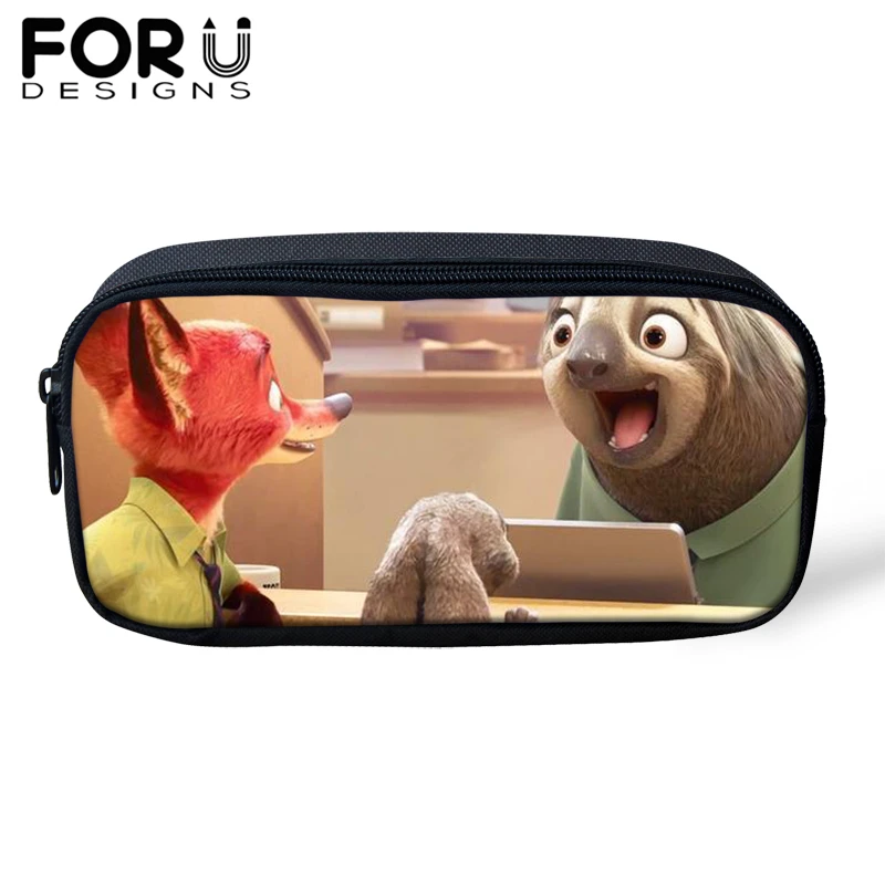 

FORUDESIGNS Zootopia Pencil Case for Boys Girl Pencil Bag Children Pen Bag Student Customize Image Cosmetic Cases Women