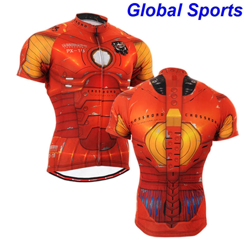 2017 Brand Team Ironman Cycling Jerseys Bike Shirts Iron Man Bicycle Wear male man spideman