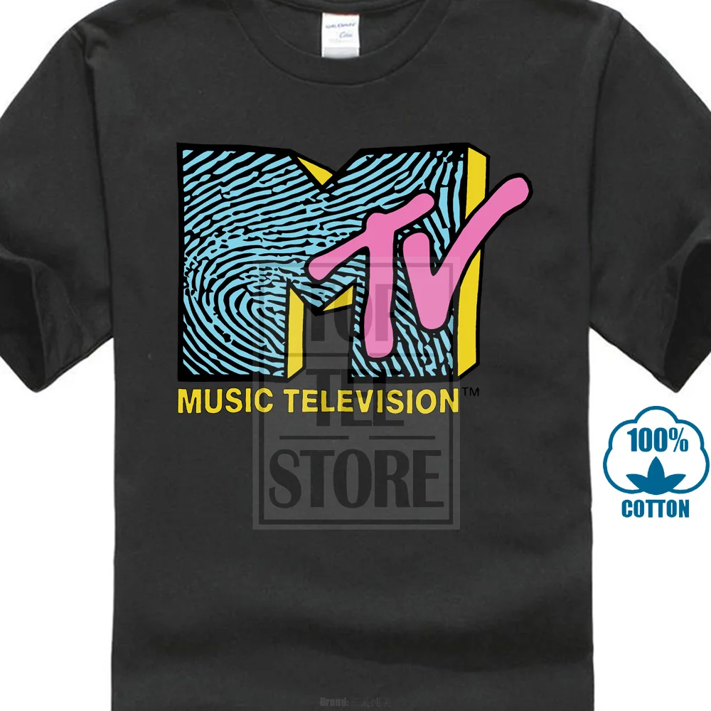 

Mtv Music Television T Shirt Mens Retro Rock Rap Hip Hop Pop Tv Tee Heather Grey