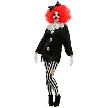 

Adult Frightfull Circus Party Clown Womens Costume Creepy Skull Dressing-Up Sure To Scare Your Friends Silly This Halloween