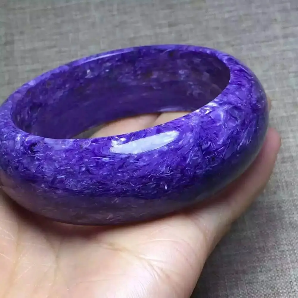 Натуральный фиолетовый Чароит кристалл женский браслет AAAA внутренний диаметр