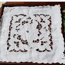 Высокое качество Linum ручной работы вышитый носовой платок полый резной платок