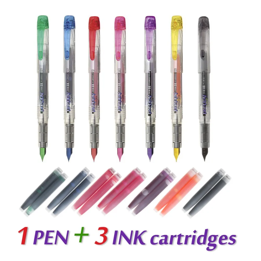 

Platinum preppy ppq-200 PPQ200 multi-colored colorful transparent rod punctuated Students pen with ink cartridges girl gift