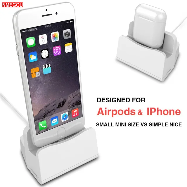 2 In 1 Charging Dock Desktop Table Holder Stand Station Usb Charger for