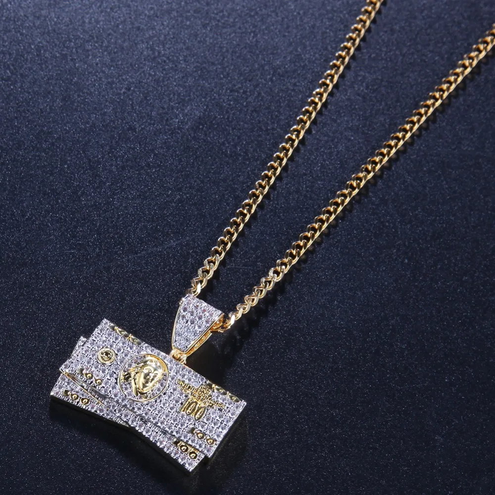Цепочка BLING KING с кубическим цирконием ожерелье в стиле хип хоп для братьев