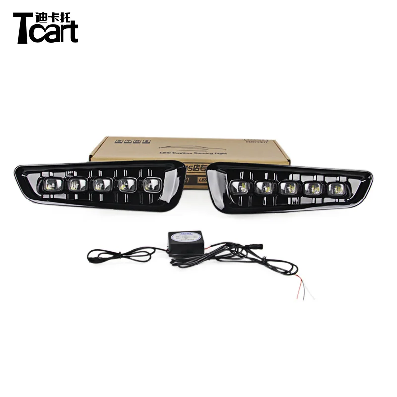 Tcart 1 комплект, Автомобильный светодиодный дневной светильник, дневной ходовой светильник DRL, автомобильные передние декоративные фары для Ford Raptor F150, аксессуары