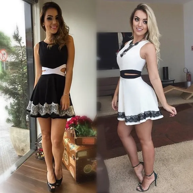 2018 hot summer fashion sexy robe femmes ronde sans col sans manches bandage robe dames