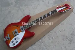 Бесплатная доставка Custom Shop Рик 12 строки Полуакустические 2 пикапы вишнево-красный Гитары с R хвост в наличии 1400501