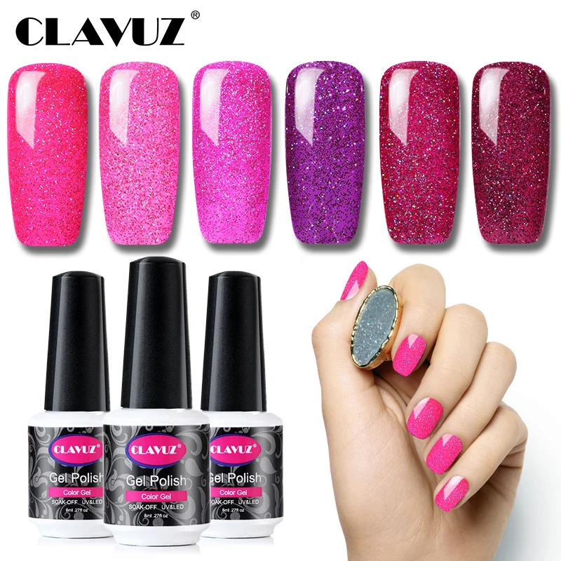 

CLAVUZ 12 Colors 8ML Glitter Neon Long Lasting UV Gel Polish Semi Permanent New Nail Gel Lucky Lacquer Painting Gellak Enamel