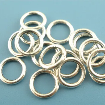 

1500Pcs Silver Tone Round Metal Soldered Closed Jump Rings Jewelry Making Findings 8mm Dia.