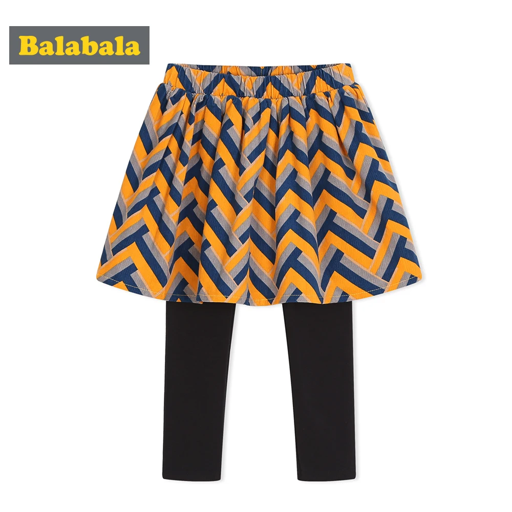 

Balabala Toddler Girl Fake Two Piece Patterned Filppy Skirt + Pull On Pants Leggings Trousers Children Kids Girl Clothing skirt