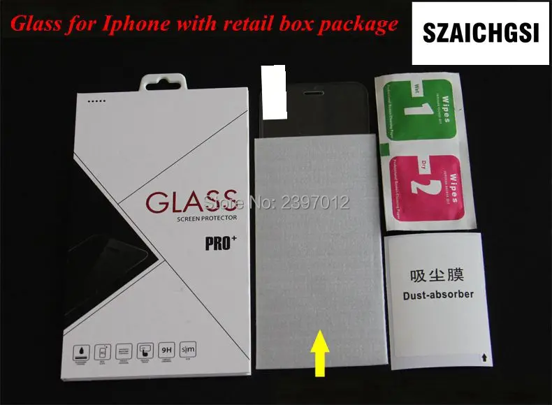 SZAICHGSI 9H 0 26 мм закаленное стекло для защиты экрана apple iphone 6/6s plus с розничной