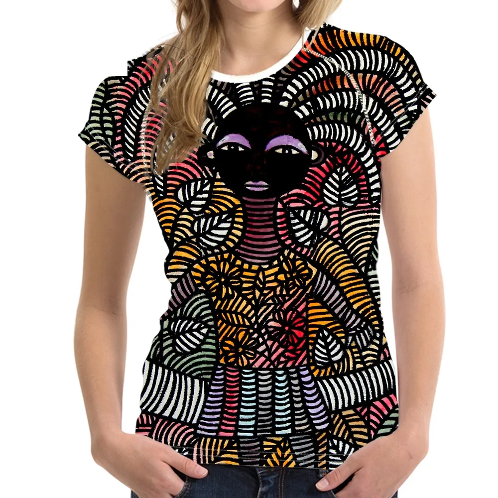 

Vintage African Tribes Pattern Woman's Summer T Shirts Ethnic Design Short Sleeve Tee Clothing Fashion Lady T-shirts