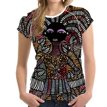 Camisetas de verano para mujer con diseño étnico de manga corta para mujeres con patrón de tribus africanas Vintage