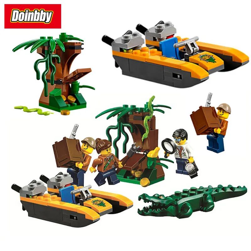 

Bela 10708 City Jungle Starter Set 106Pcs Building Block Toys Compatible with Legoings Jungle Explorers