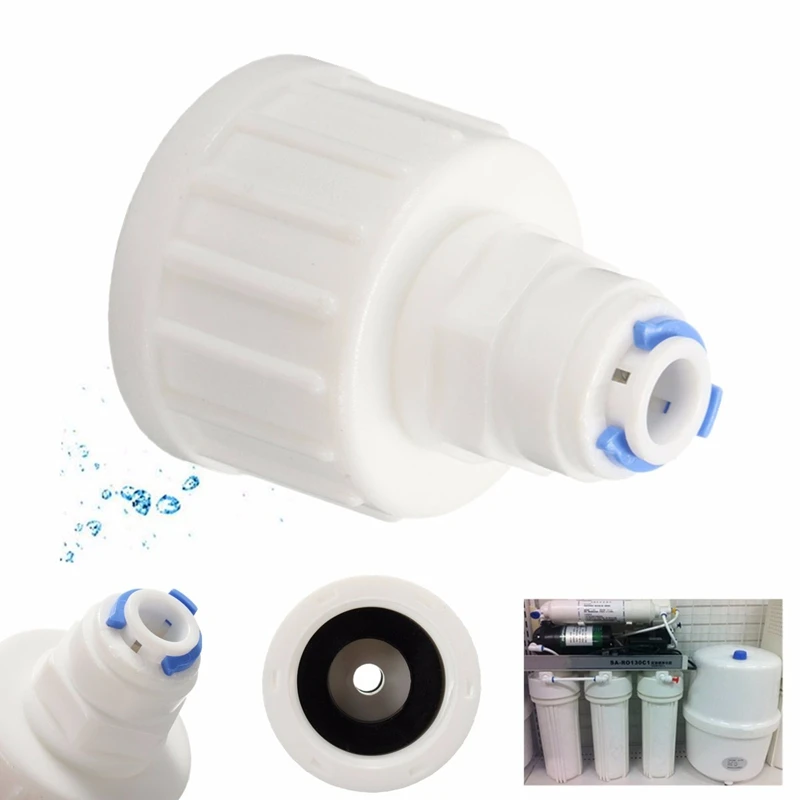 Kitchen Water Filter Tap Connector Adaptor Push Fit 3/4 Inch BSP To 1/4 Inch Reverse Osmosis RO White Watering Fitting Pipe