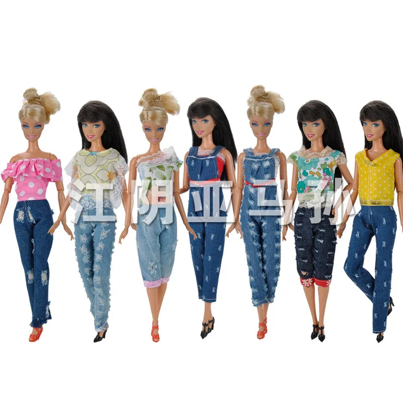 Loco Jeans Estilo Único Traje para Barbie ajustada Pantalones de Tela Ropa para Muñecas spring|clothes dryersuit of clothes - AliExpress