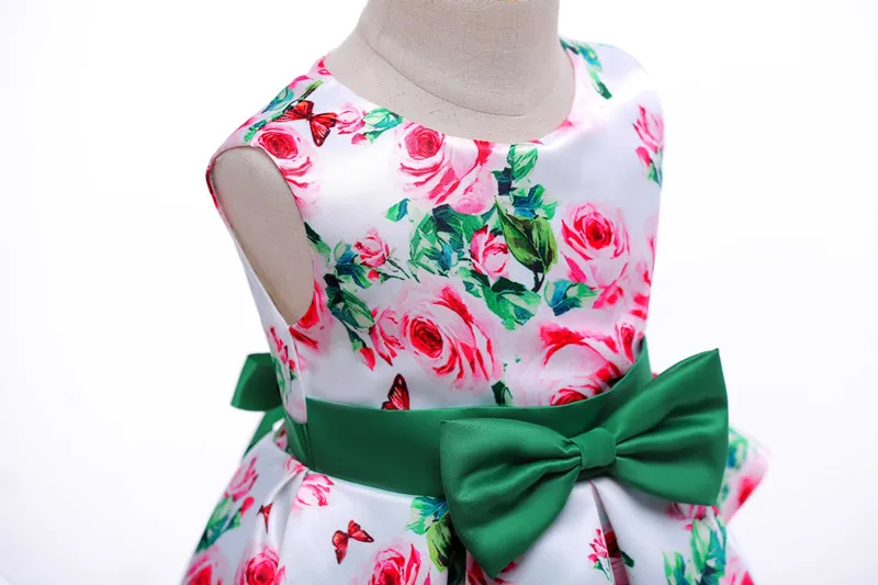 Girls Printed Rose Dress Elegant Baby Girls Dresses For Kids Clothes Wedding Party Princess Ball Gown Birthday Evening Dress (6)